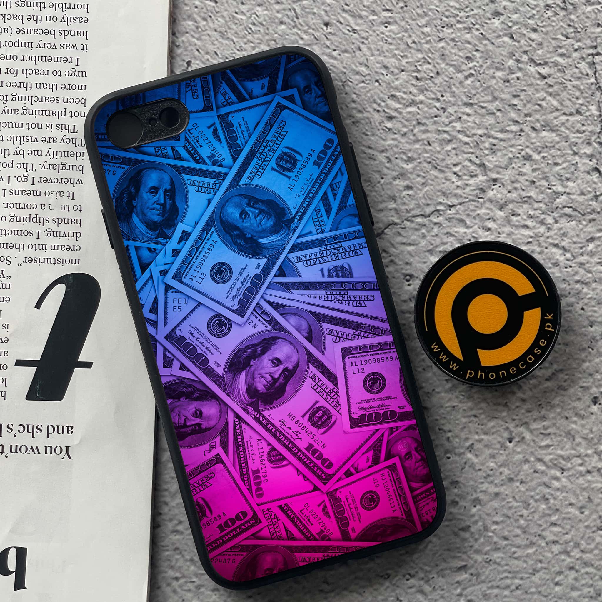 iPhone 7 / 8 - Dollar Series - Premium Printed Glass soft Bumper shock Proof Case