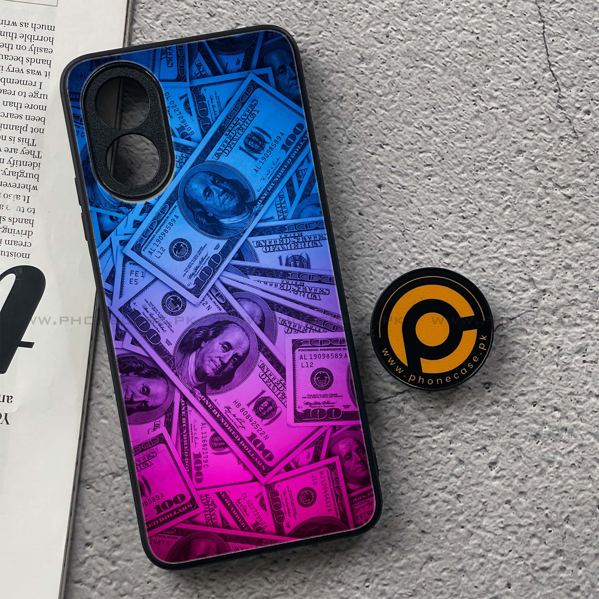 Oppo A18 4G - Dollar Series - Premium Printed Glass soft Bumper shock Proof Case