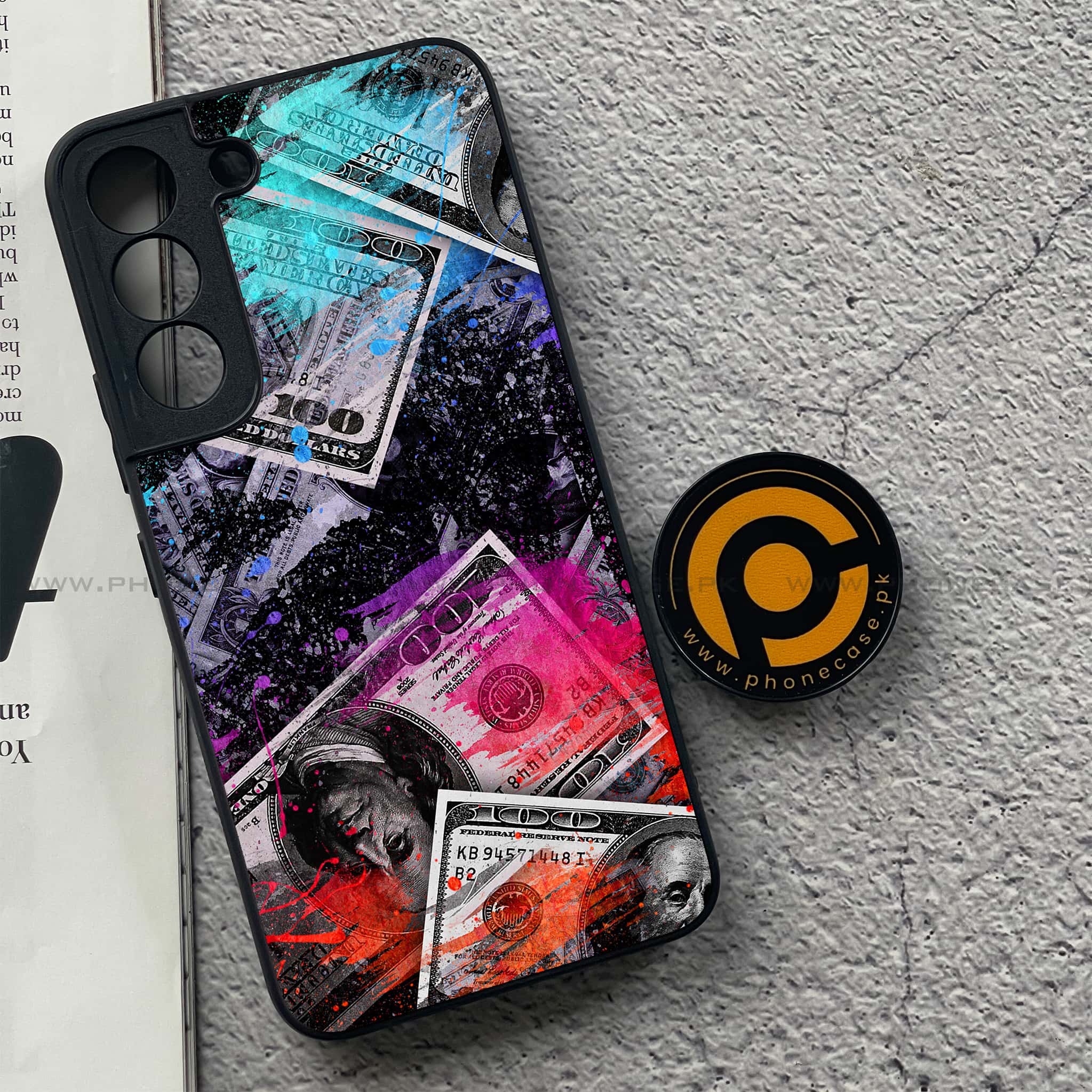 Samsung Galaxy S22 - Dollar series - Premium Metal Printed soft Bumper shock Proof Case