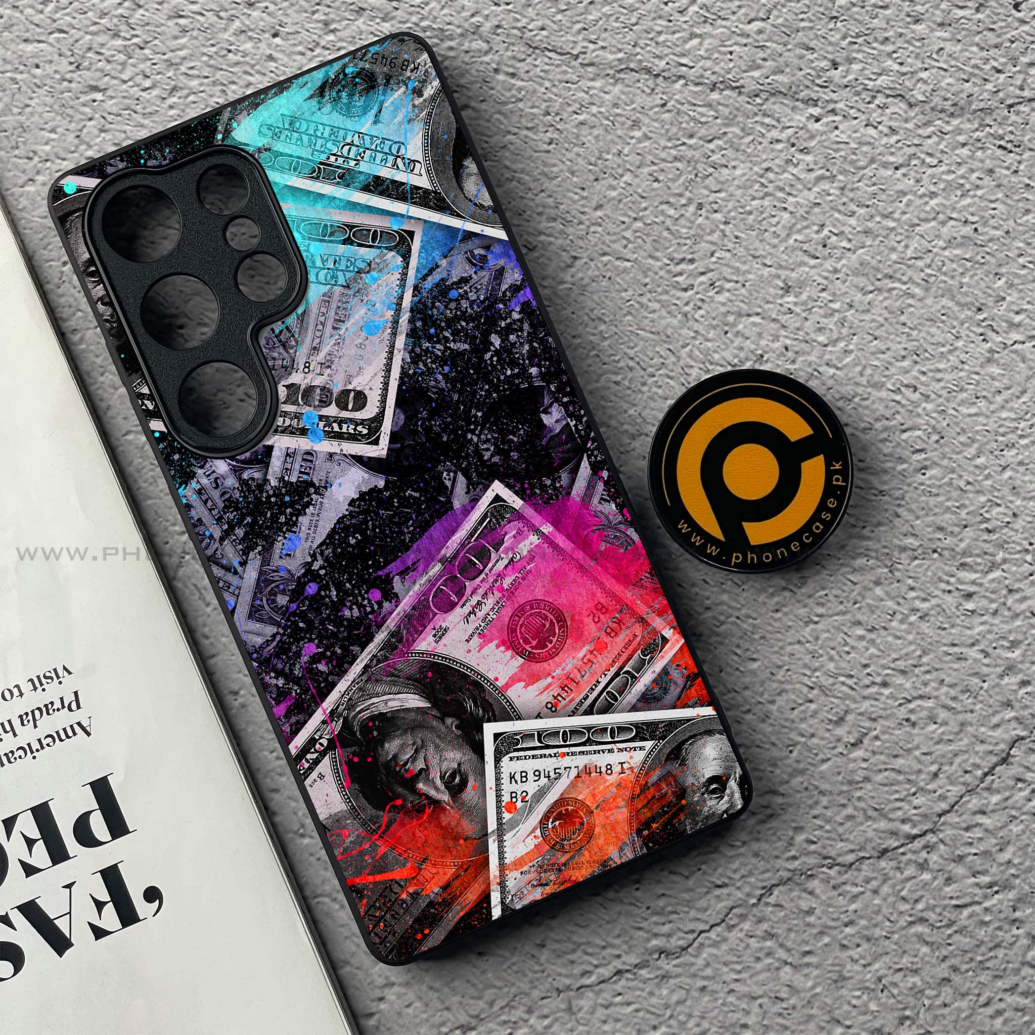 Samsung Galaxy S25 Ultra - Dollar Series - Premium Metal Printed soft Bumper shock Proof Case