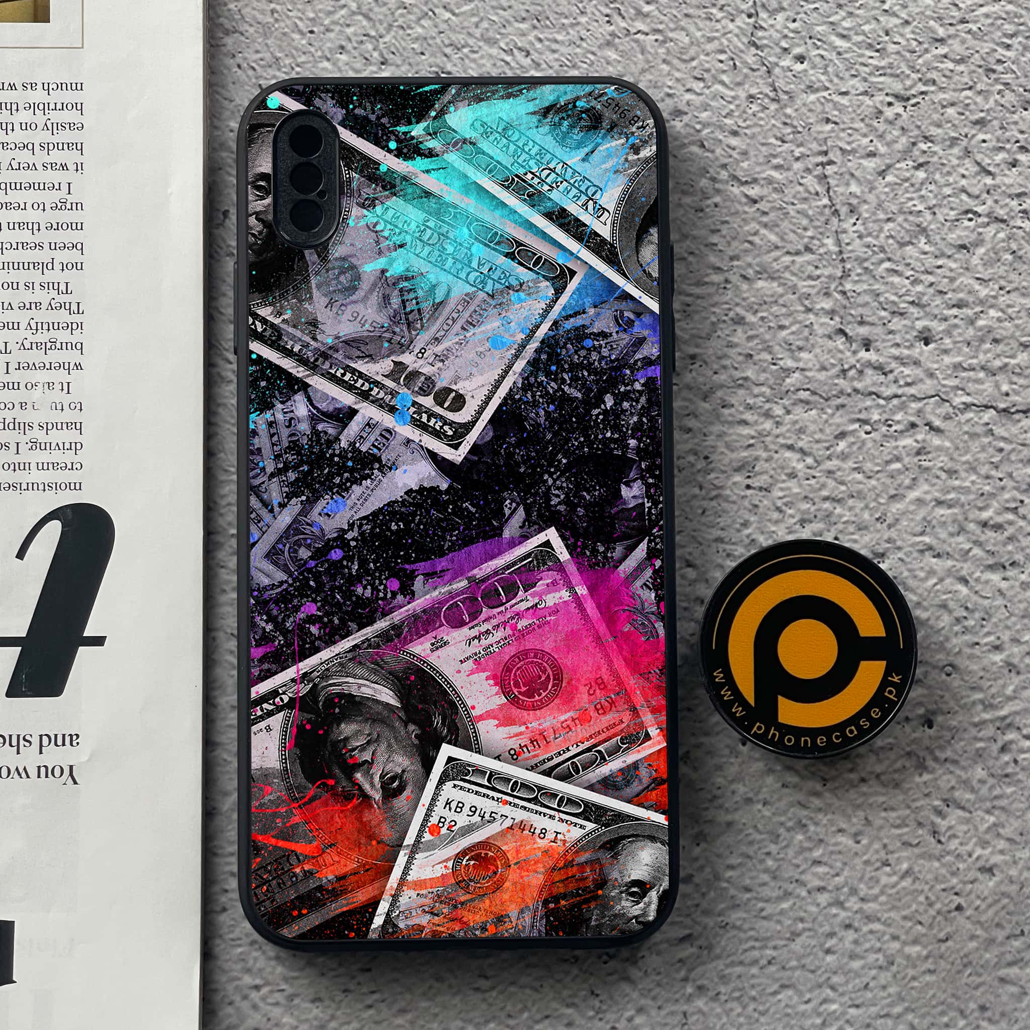 iPhone Xs Max - Dollar Series - Premium Metal Printed soft Bumper shock Proof Case