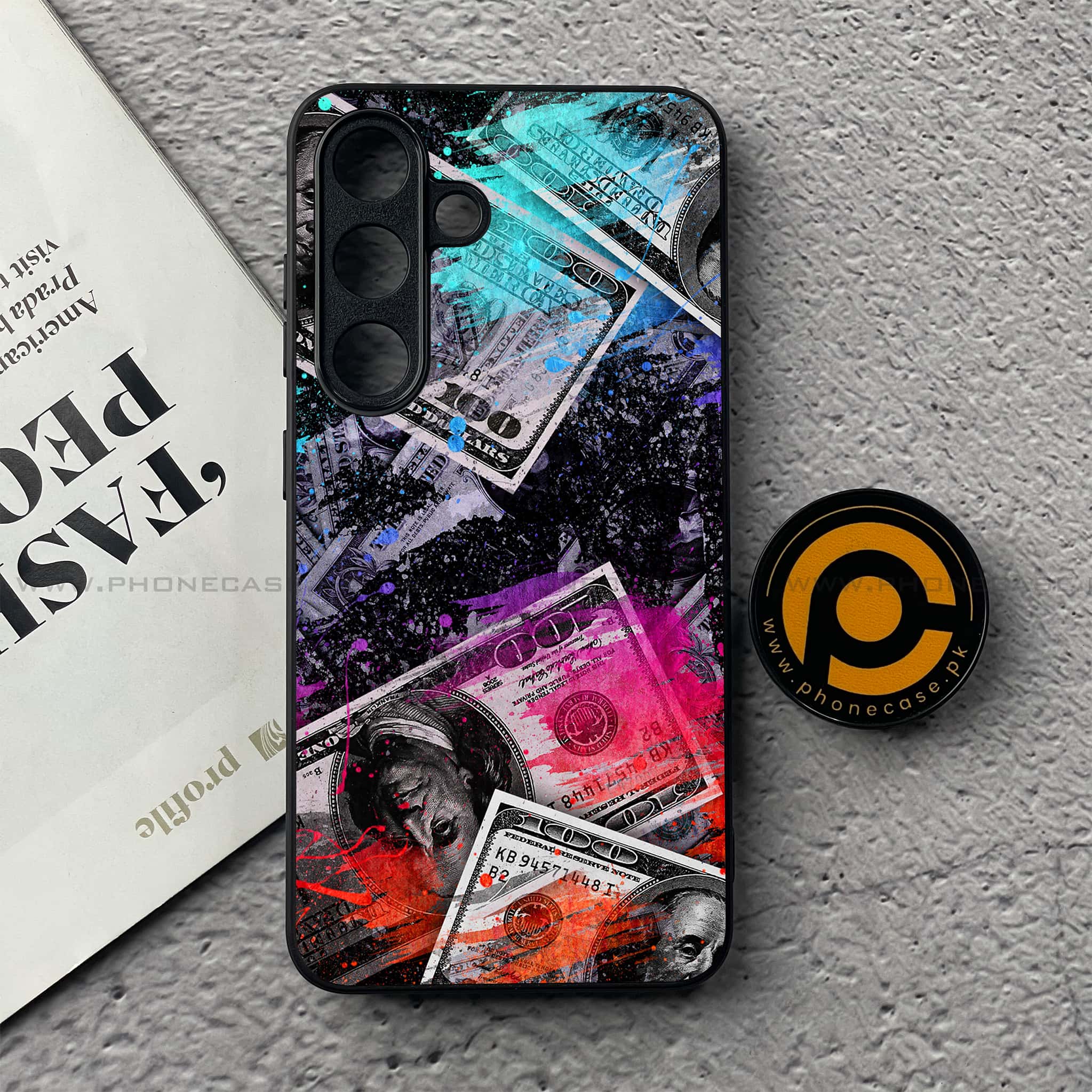 Samsung Galaxy S25 FE - Dollar Series - Premium Metal Printed soft Bumper shock Proof Case