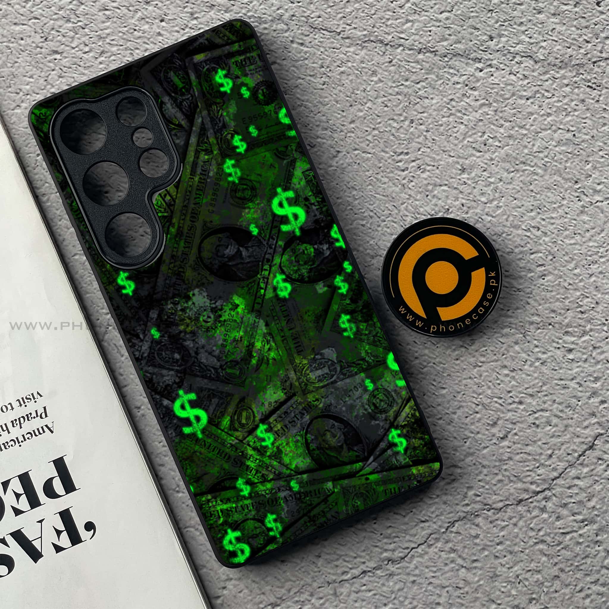 Samsung Galaxy S25 Ultra - Dollar Series - Premium Metal Printed soft Bumper shock Proof Case