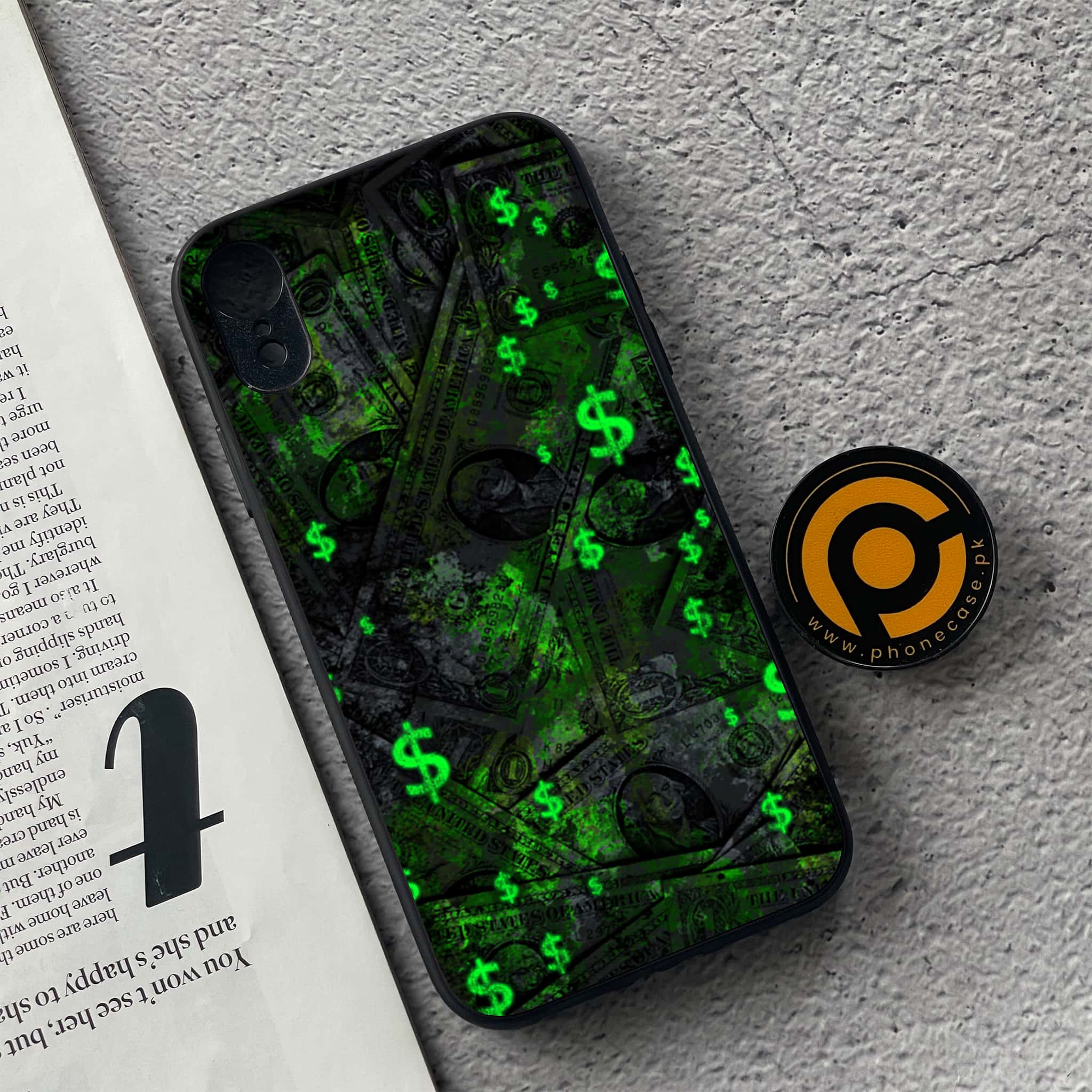 iPhone XR - Dollar Series - Premium Metal Printed soft Bumper shock Proof Case