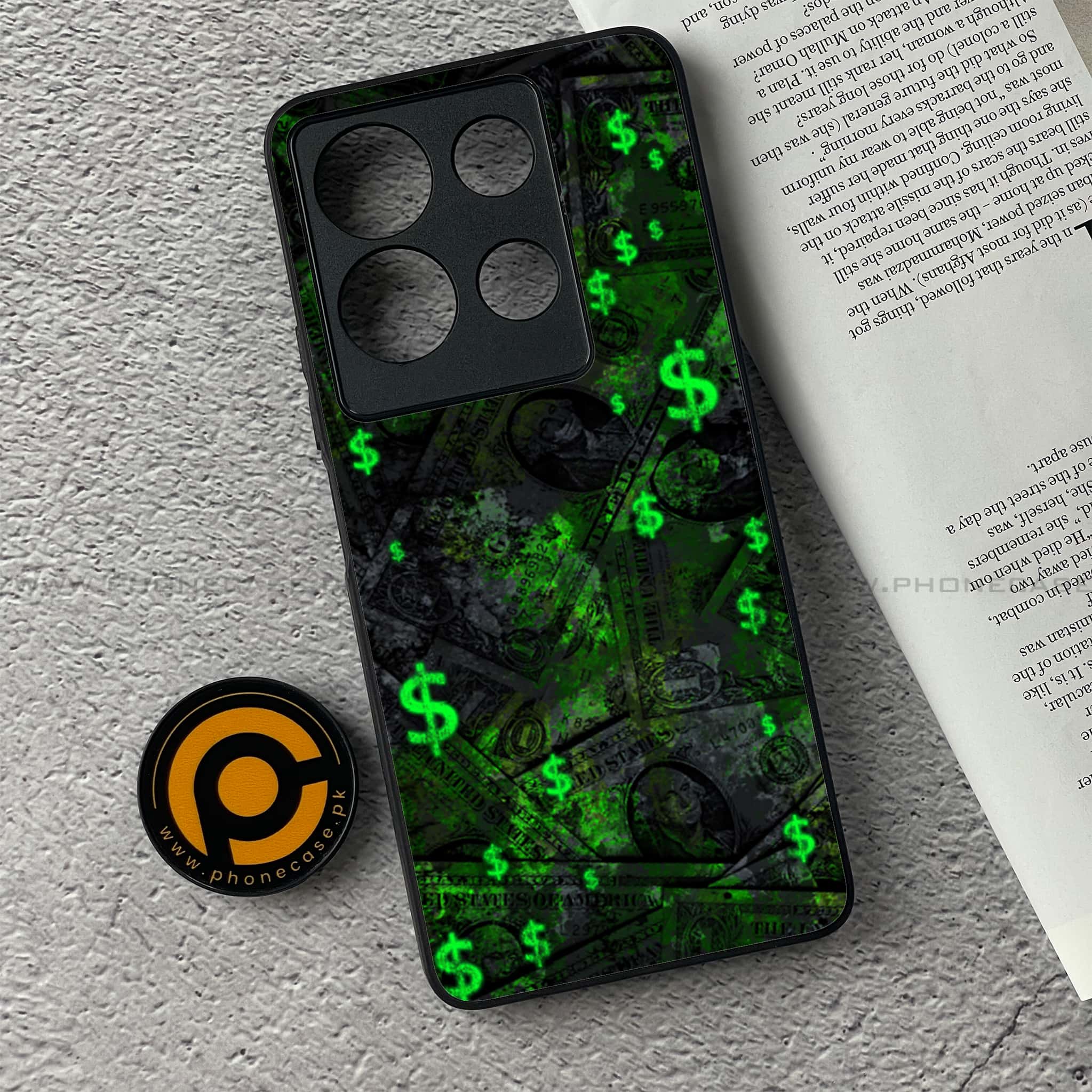 Infinix Note 30 - Dollar Series - Premium Printed Glass soft Bumper shock Proof Case