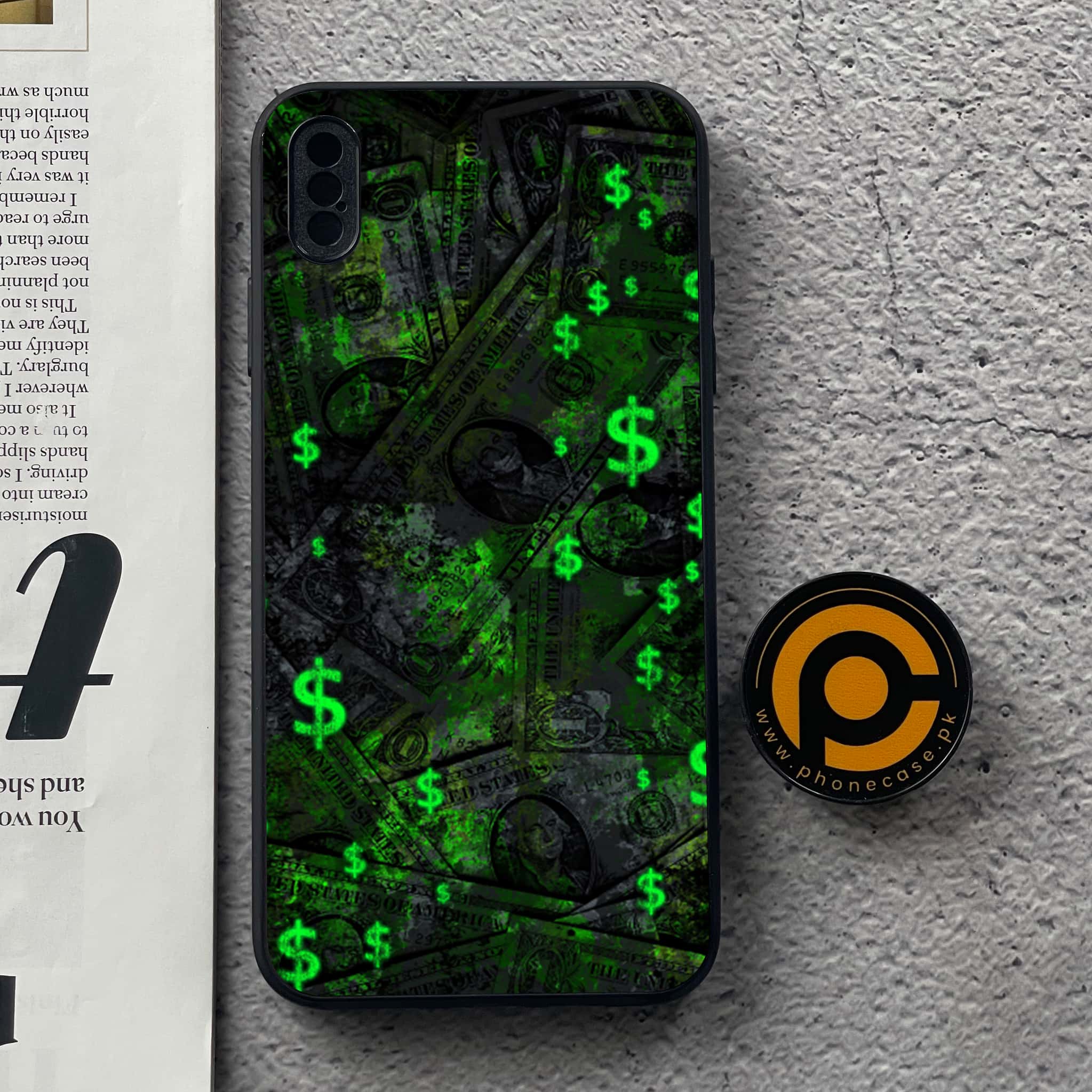 iPhone Xs Max - Dollar Series - Premium Metal Printed soft Bumper shock Proof Case