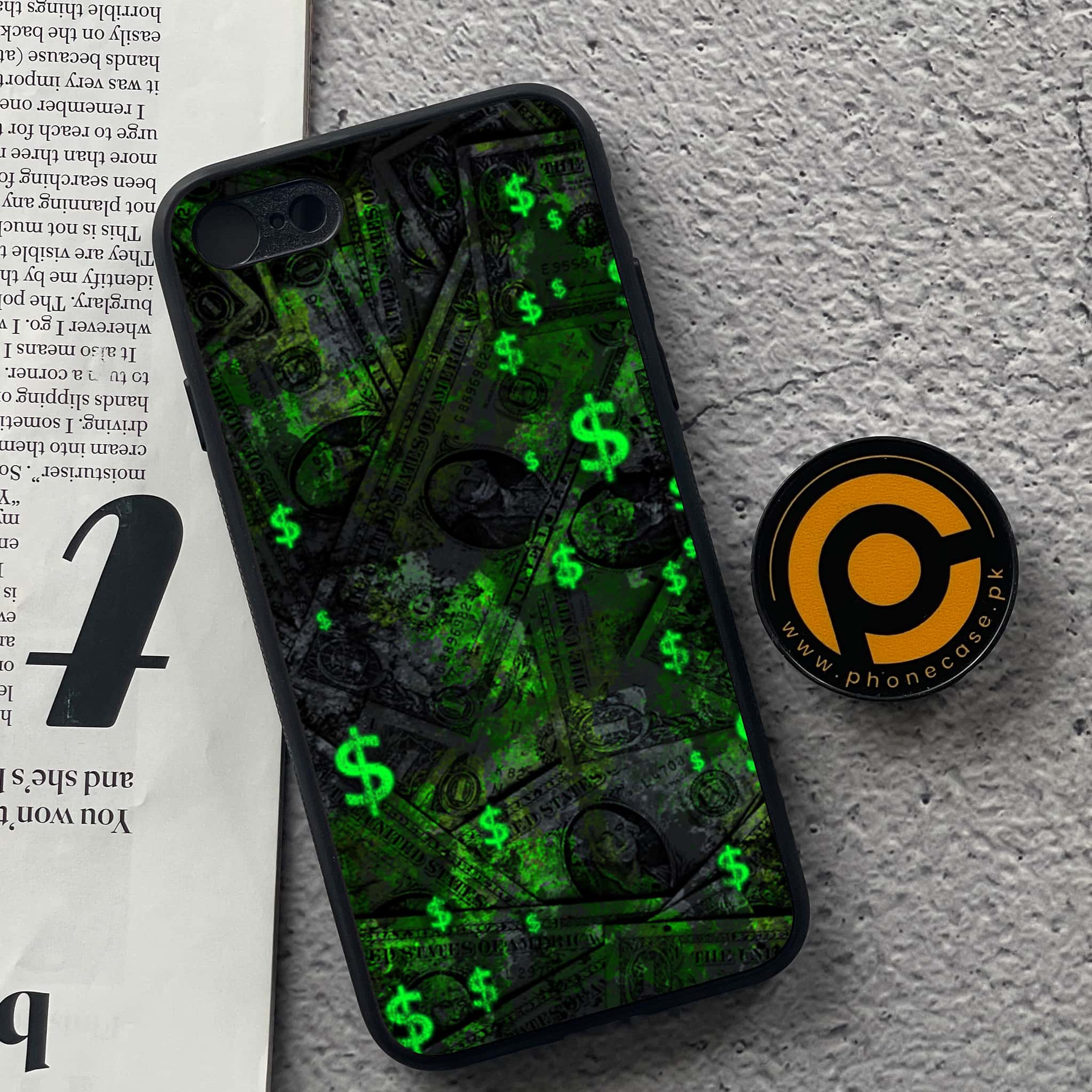 iPhone 7 / 8 - Dollar Series - Premium Printed Glass soft Bumper shock Proof Case