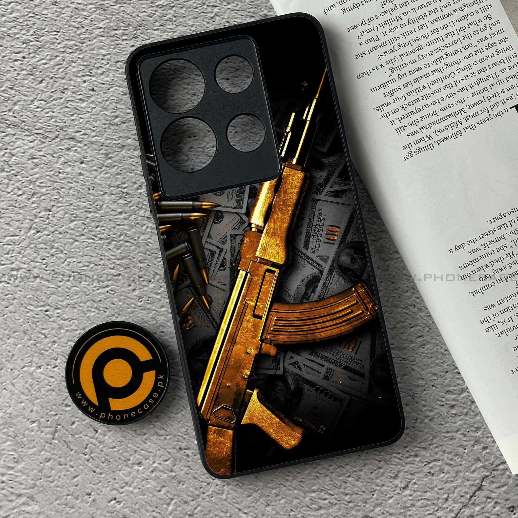 Infinix Note 30 - Dollar Series - Premium Printed Glass soft Bumper shock Proof Case