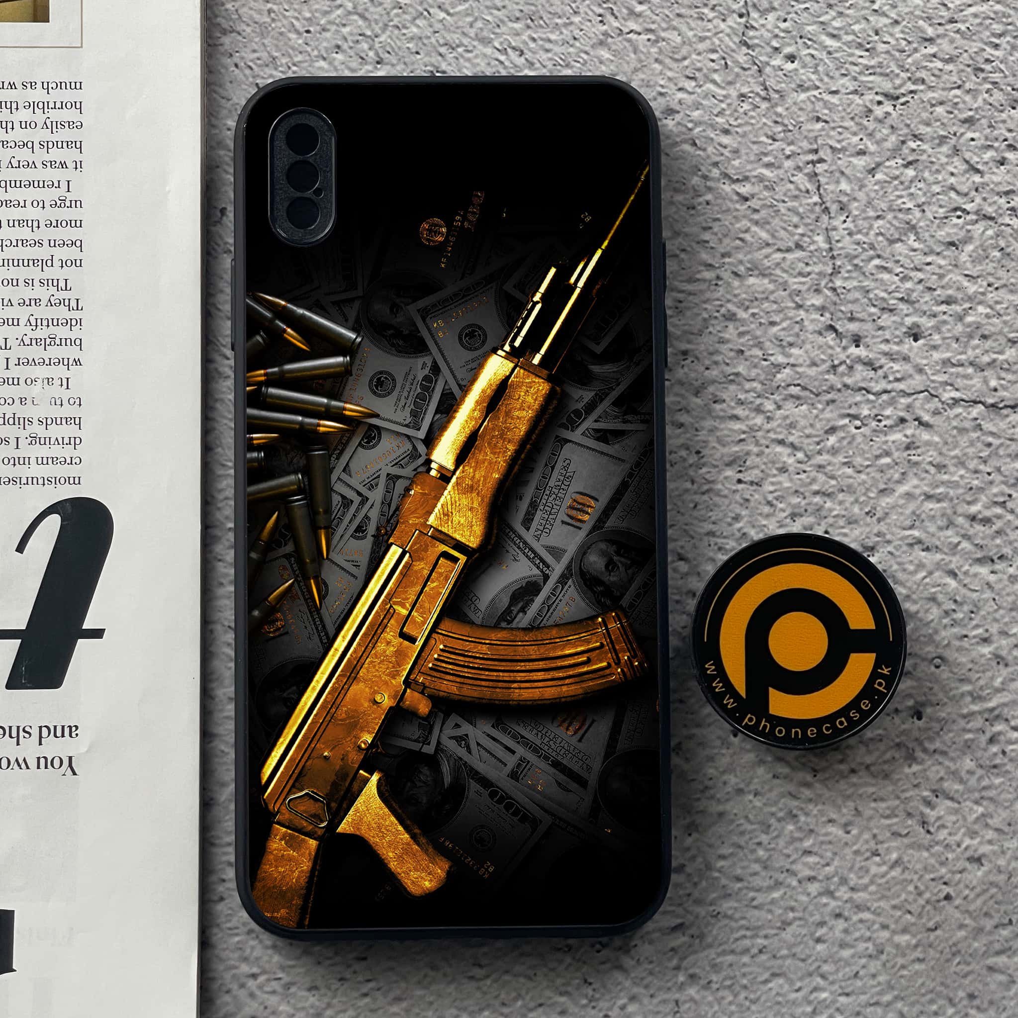 iPhone Xs Max - Dollar Series - Premium Metal Printed soft Bumper shock Proof Case