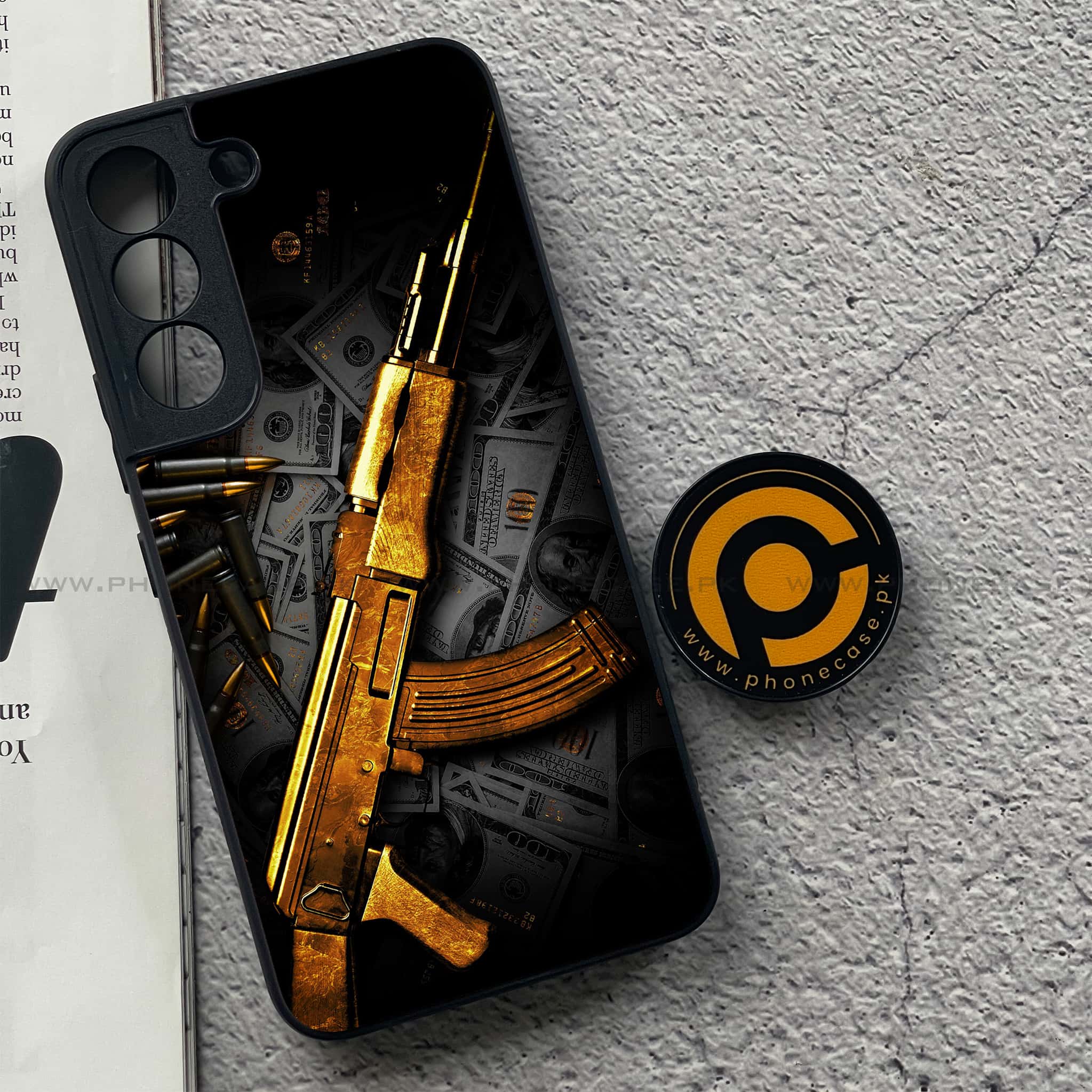 Samsung Galaxy S22 - Dollar series - Premium Metal Printed soft Bumper shock Proof Case