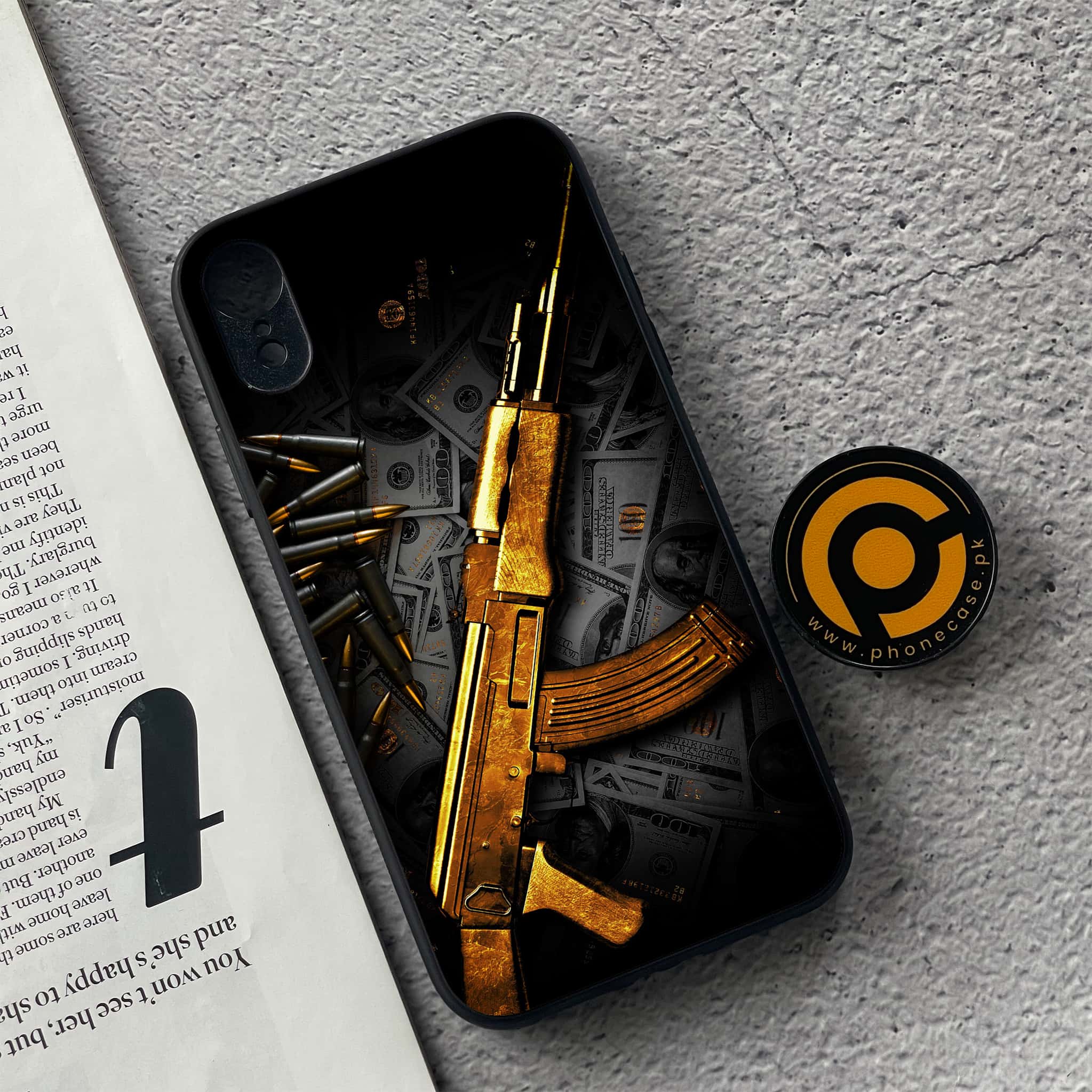 iPhone XR - Dollar Series - Premium Metal Printed soft Bumper shock Proof Case
