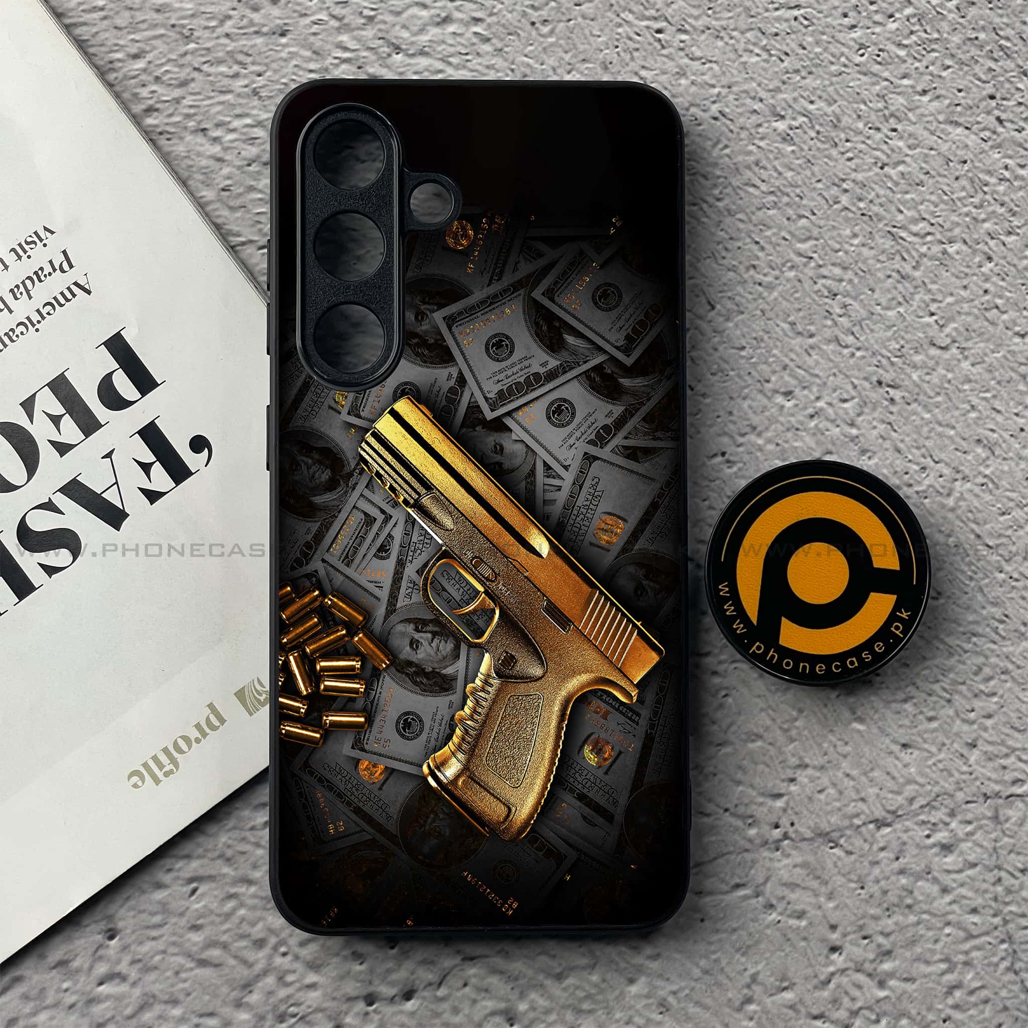 Samsung Galaxy S25 FE - Dollar Series - Premium Metal Printed soft Bumper shock Proof Case