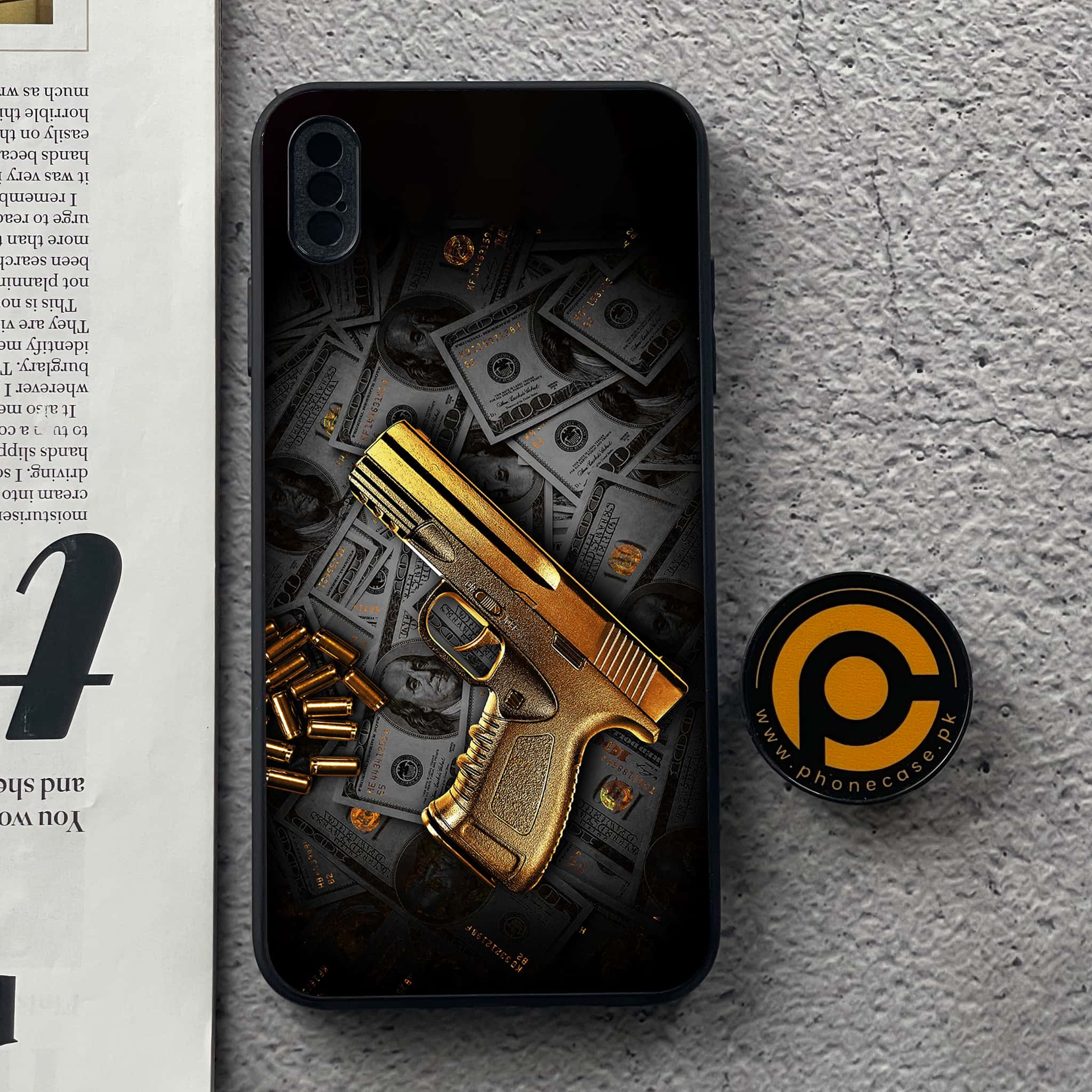 iPhone Xs Max - Dollar Series - Premium Metal Printed soft Bumper shock Proof Case