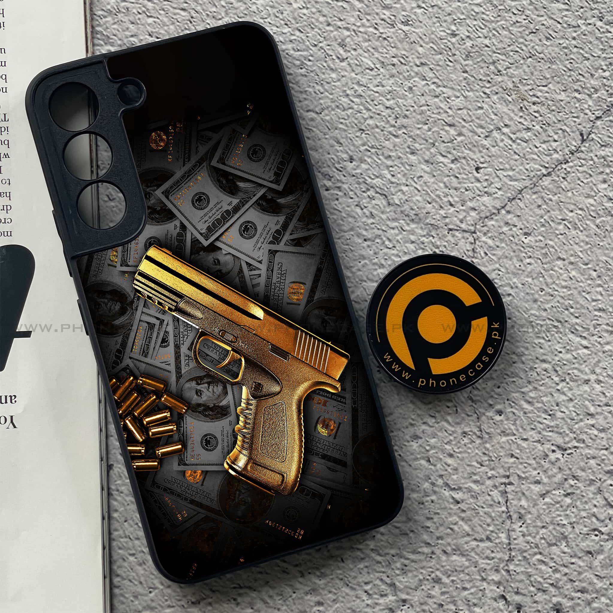 Samsung Galaxy S22 - Dollar series - Premium Metal Printed soft Bumper shock Proof Case