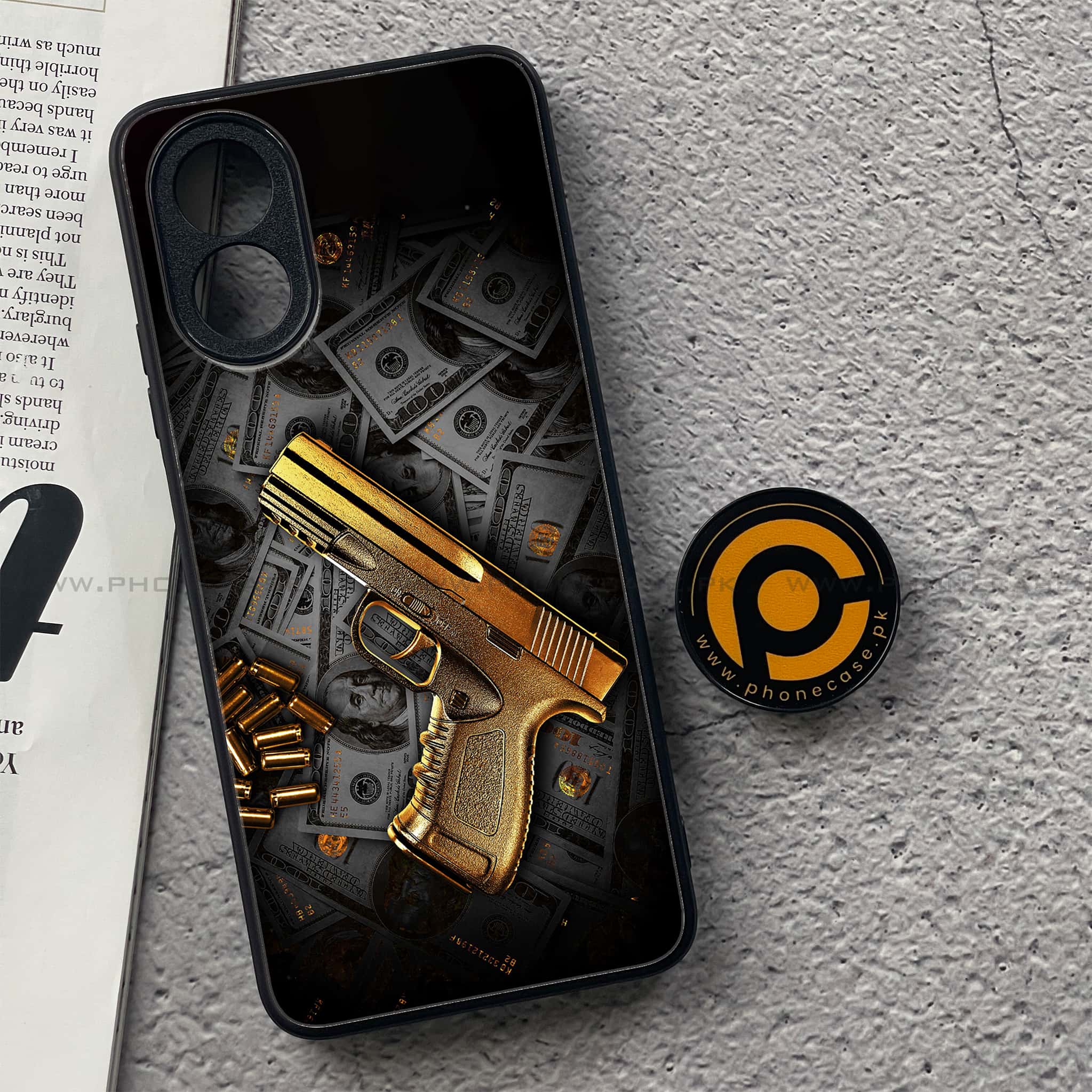 Oppo A18 4G - Dollar Series - Premium Printed Glass soft Bumper shock Proof Case