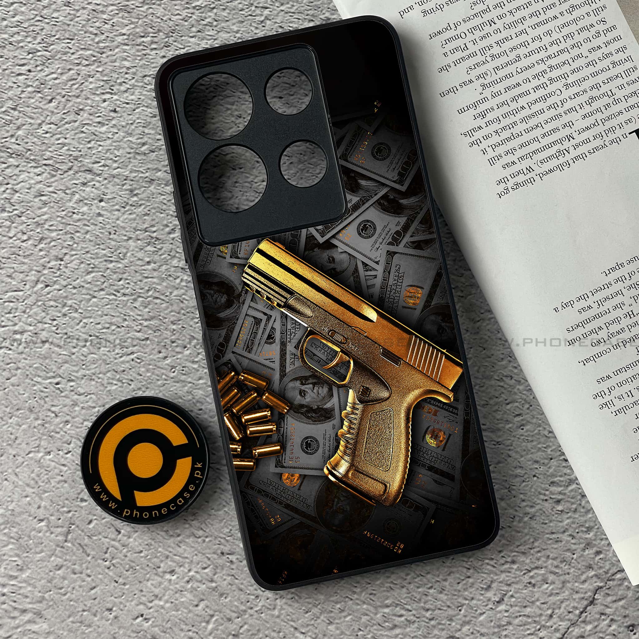 Infinix Note 30 - Dollar Series - Premium Printed Glass soft Bumper shock Proof Case