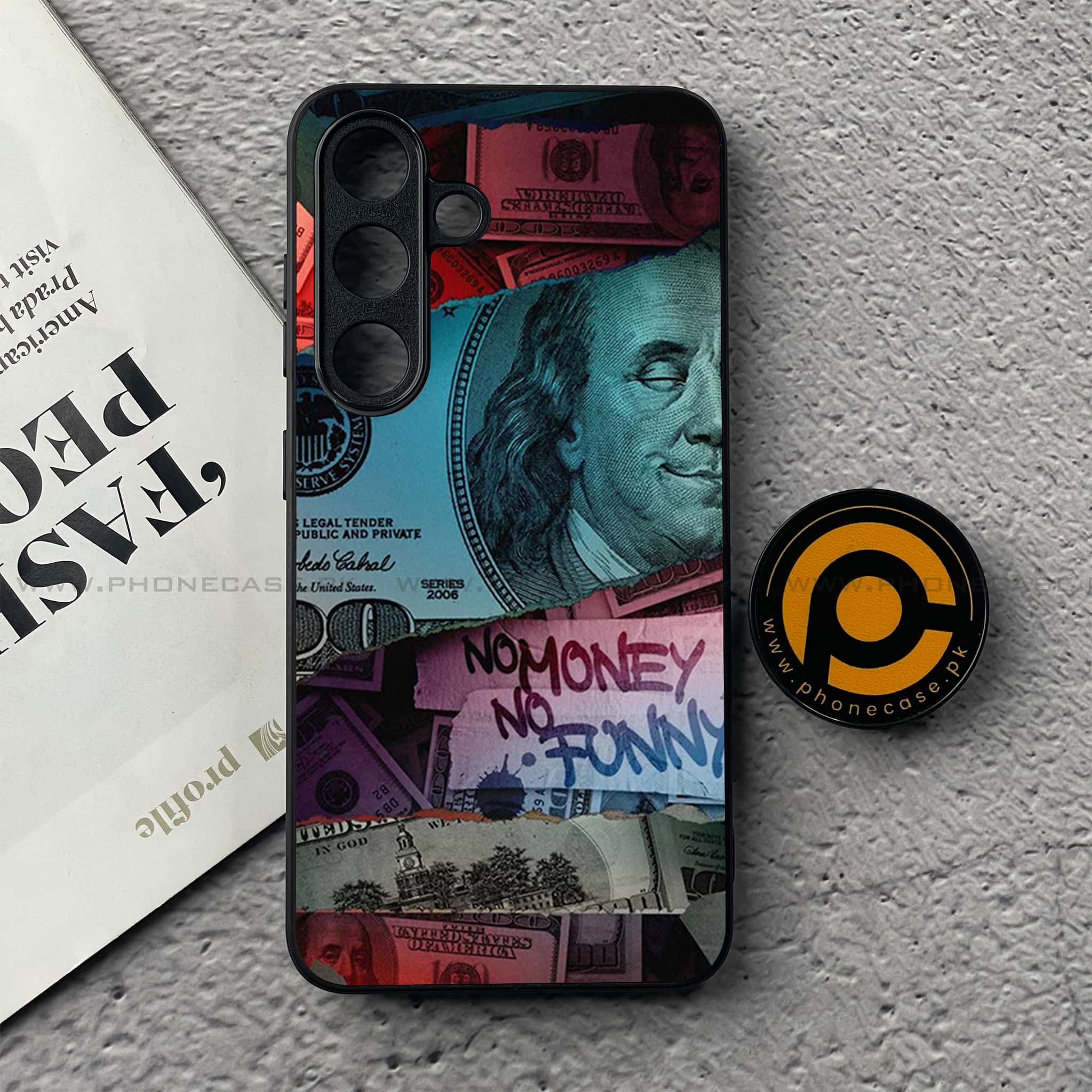 Samsung Galaxy S25 FE - Dollar Series - Premium Metal Printed soft Bumper shock Proof Case