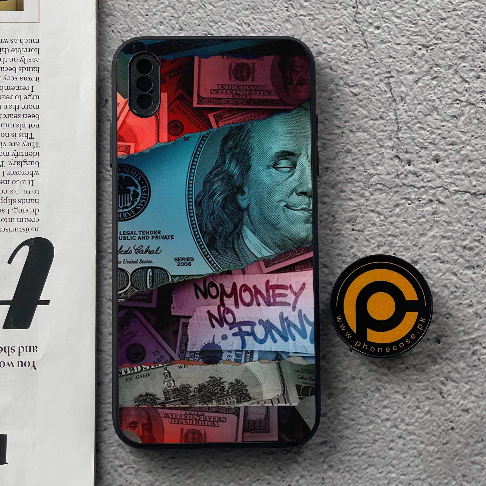 iPhone Xs Max - Dollar Series - Premium Metal Printed soft Bumper shock Proof Case