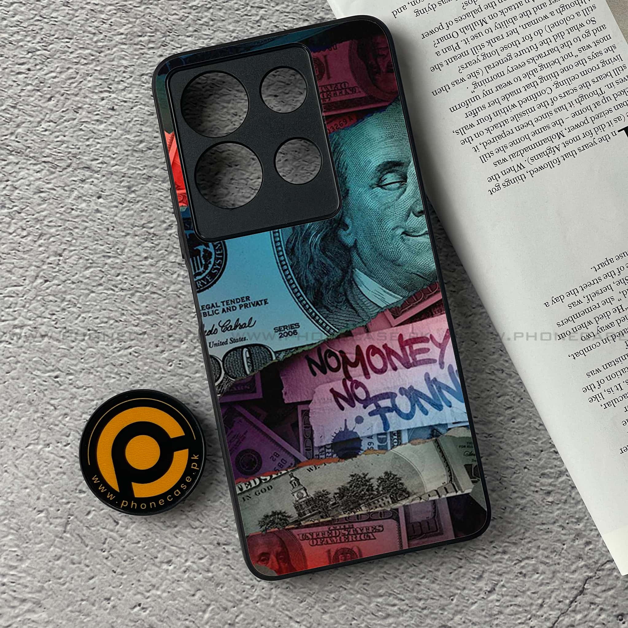Infinix Note 30 - Dollar Series - Premium Printed Glass soft Bumper shock Proof Case