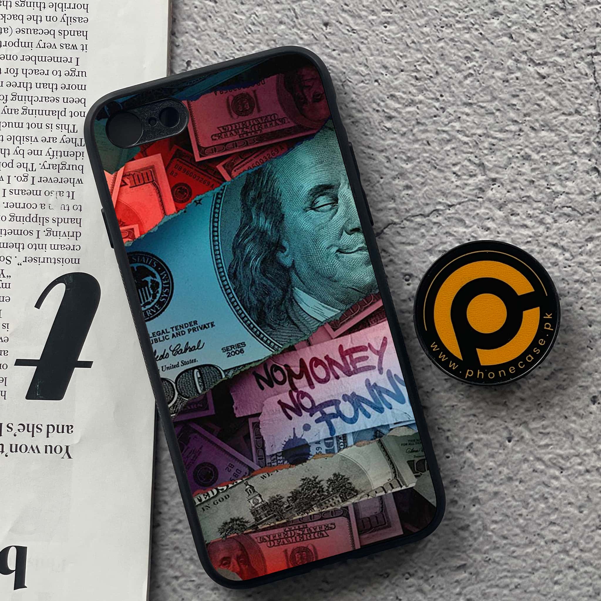 iPhone 7 / 8 - Dollar Series - Premium Printed Glass soft Bumper shock Proof Case