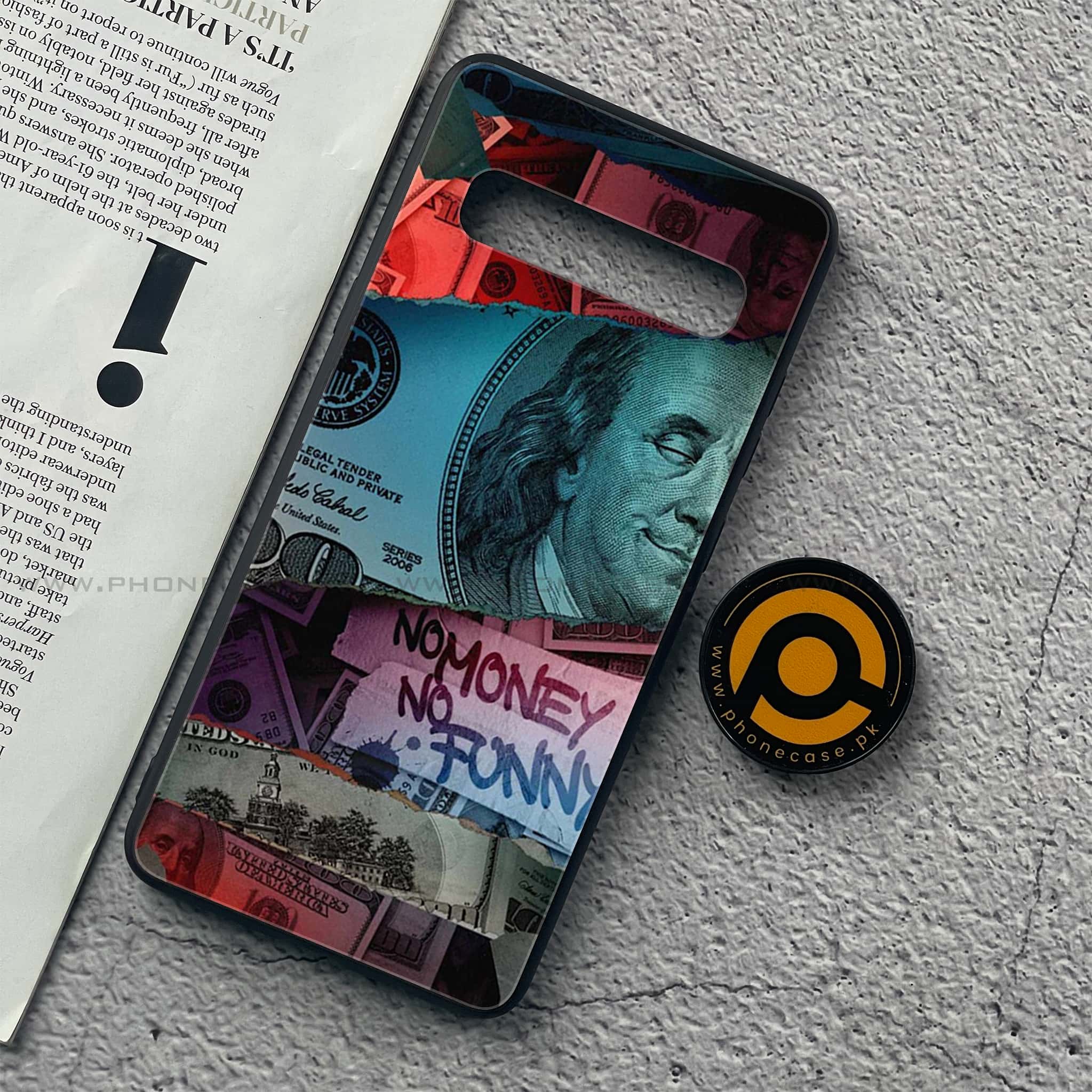 Samsung Galaxy S10 5G  - Dollar Series - Premium Printed Glass soft Bumper shock Proof Case