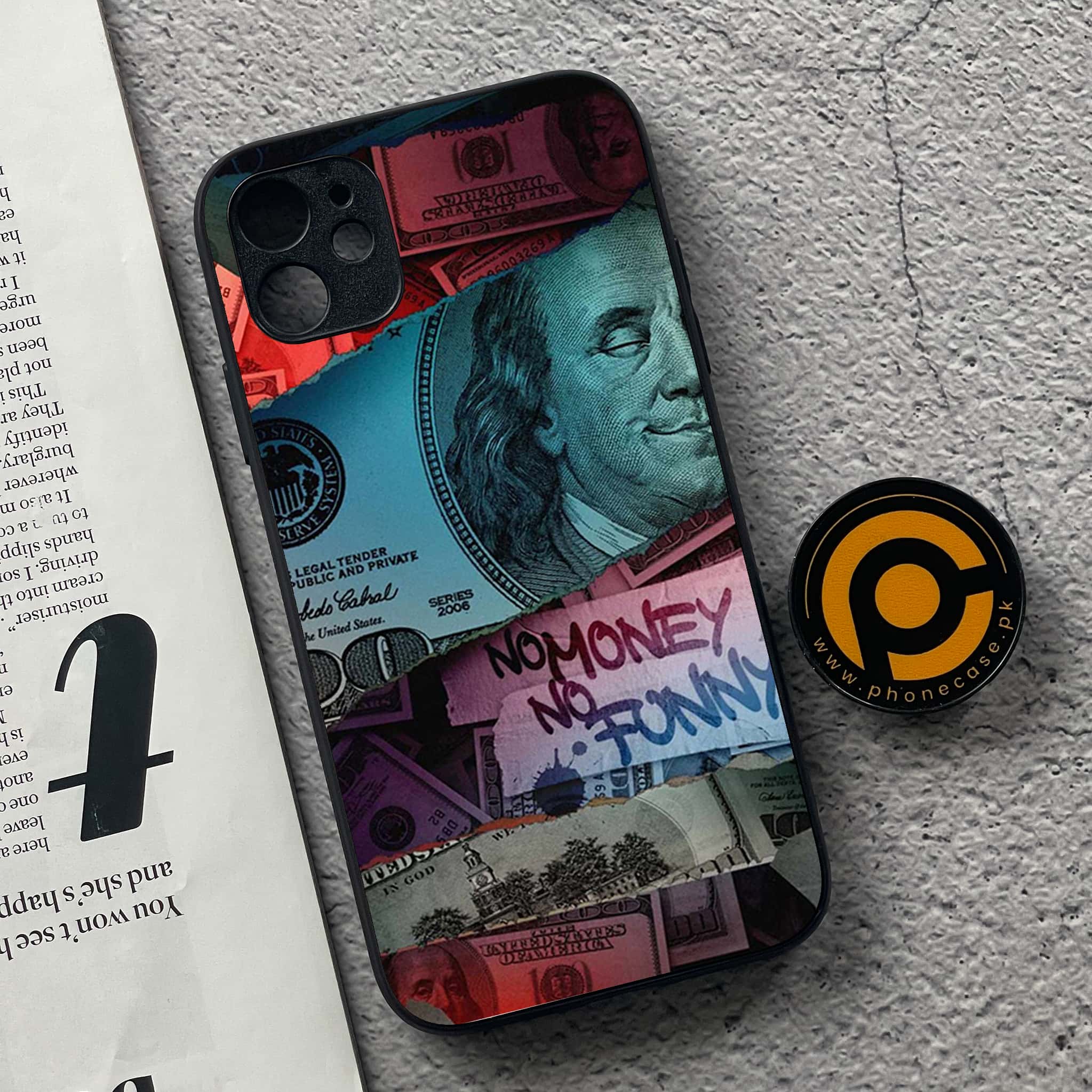 iPhone 11  Dollar Series  Premium Printed Glass soft Bumper shock Proof Case
