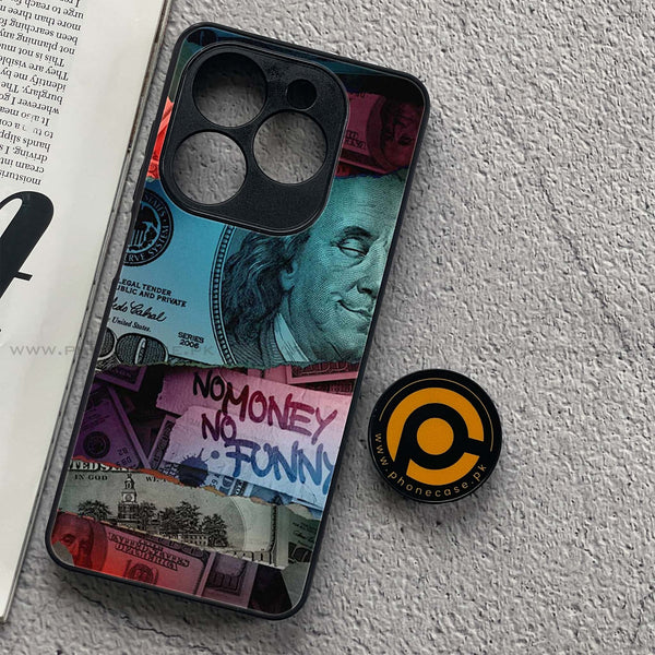 Tecno Spark GO 2024 / Infinix hot 40i / Infinix Smart 8 / Spark 20 / 20c / POP 8  - Dollar Design 8- Premium Printed Glass soft Bumper shock Proof Case  CS-30807