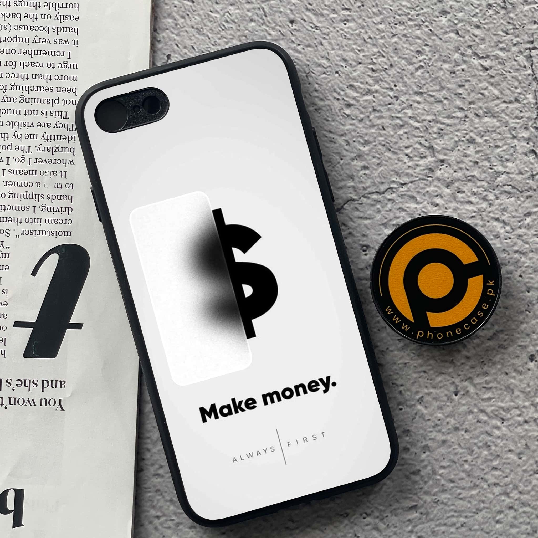 iPhone 7 / 8 - Dollar Series - Premium Printed Glass soft Bumper shock Proof Case