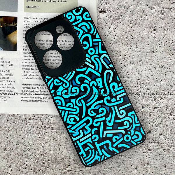 Infinix Hot 40 - Doodle Design - Premium Printed Glass soft Bumper Shock Proof Case