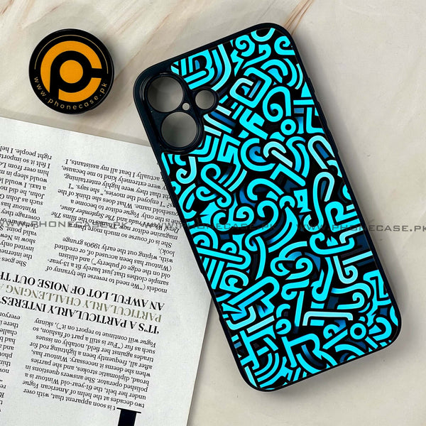 iPhone 16 Plus - Doodle Design - Premium Printed Glass soft Bumper shock Proof Case