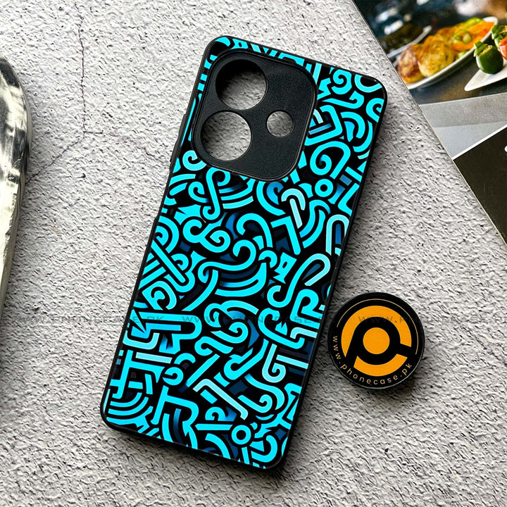 Oppo A3 2024 - Doodle Design - Premium Printed Glass soft Bumper shock Proof Case