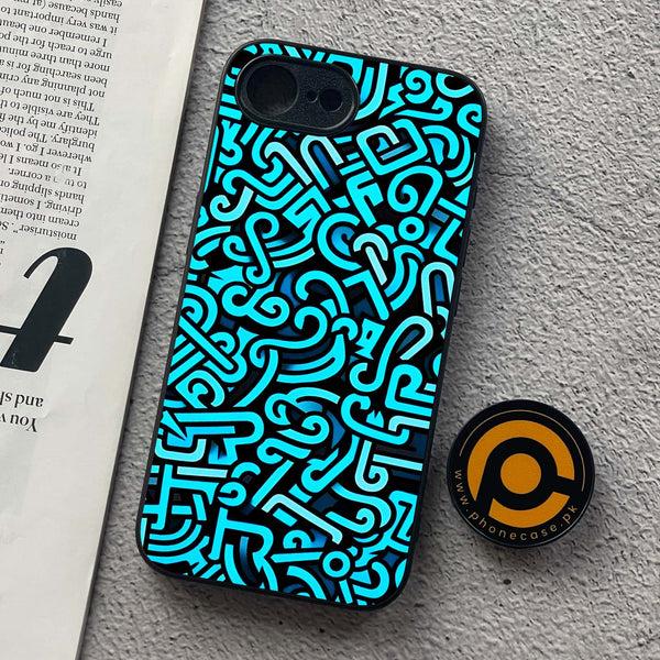 iPhone 16e - Doodle Design - Premium Metal  Printed soft Bumper shock Proof Case CS-45654
