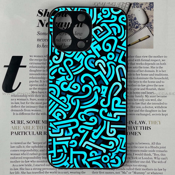 iPhone 15 Pro Max - Doodle Design - Premium Printed Glass soft Bumper shock Proof Case