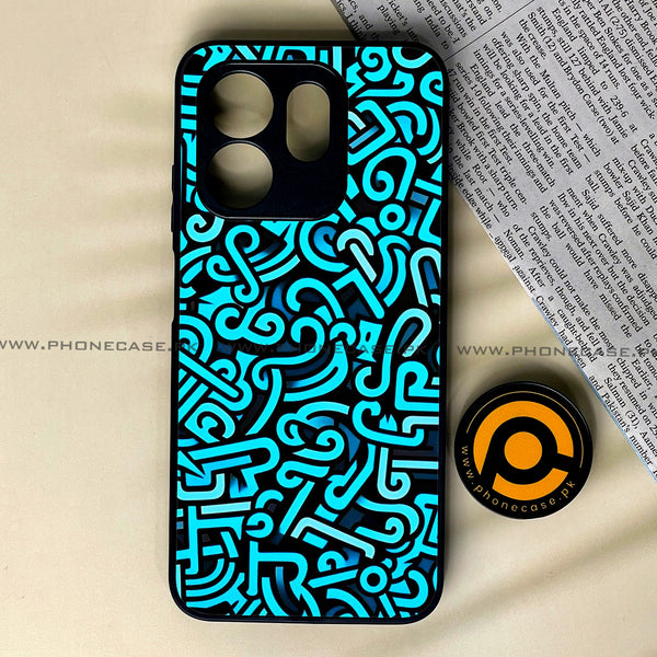 Infinix Hot 50i - Doodle Design - Premium Printed Glass soft Bumper Shock Proof Case