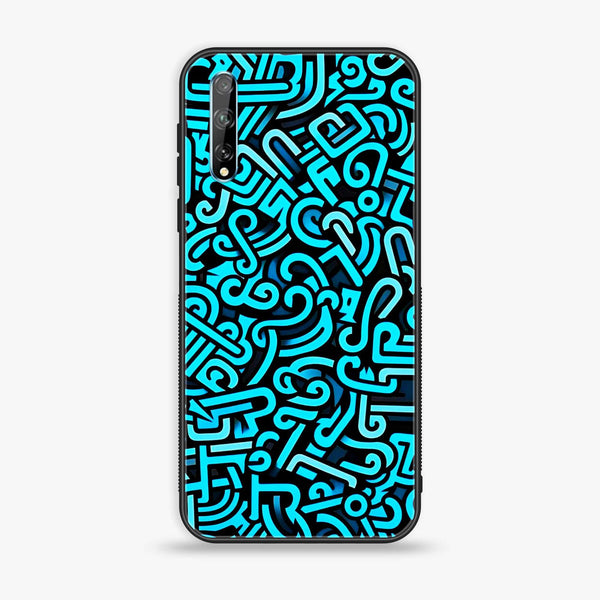 Huawei Y8p - Doodle Design - Premium Printed Glass soft Bumper Shock Proof Case