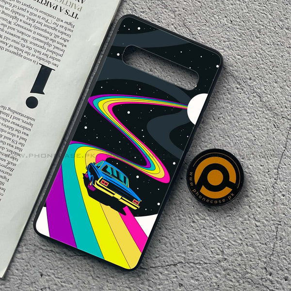 Samsung Galaxy S10 5G - Drive To The Moon - Premium Printed Glass soft Bumper Shock Proof Case