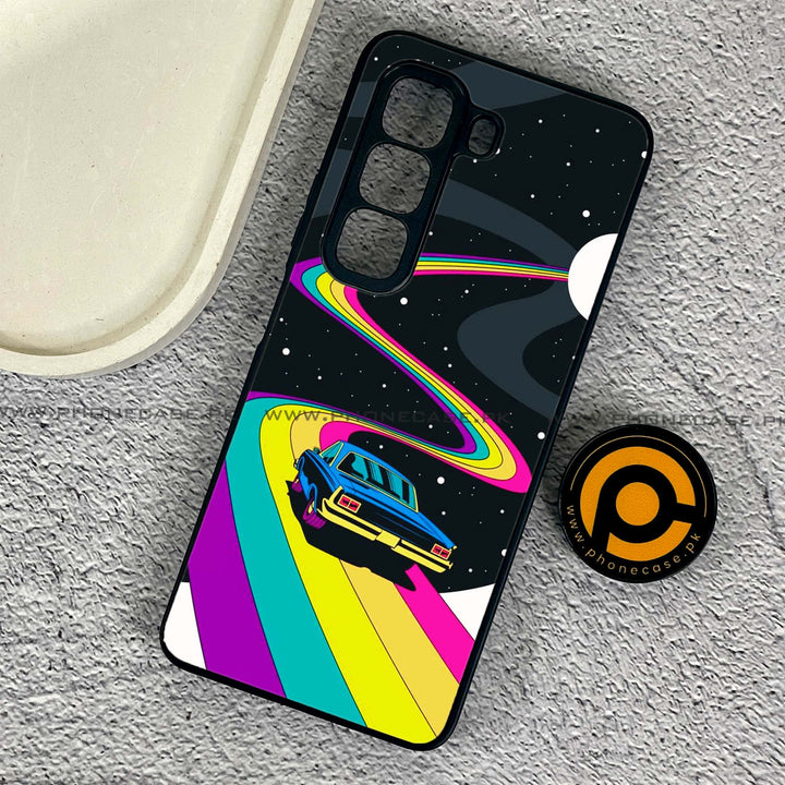 Infinix Hot 50 4G - Drive To The Moon - Premium Metal Printed soft Bumper shock Proof Case