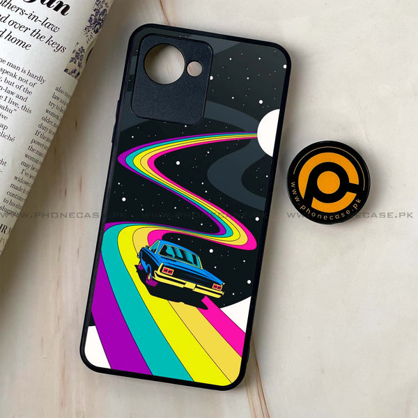 Realme C30 - Drive To The Moon - Premium Printed Glass soft Bumper Shock Proof Case