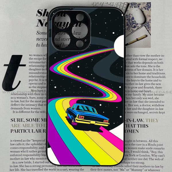 iPhone 16 Pro Max - Drive To The Moon - Premium Printed Glass soft Bumper shock Proof Case