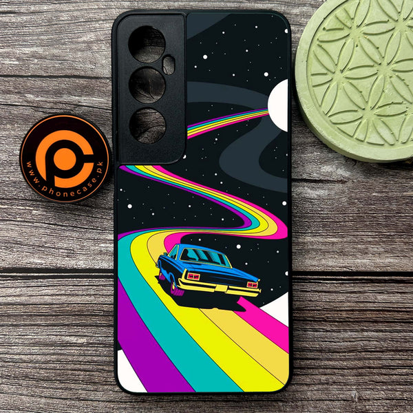 Realme C65  - Drive To The Moon - Premium Metal Printed soft Bumper shock Proof Case