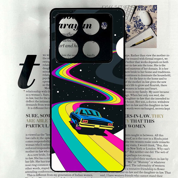 Infinix Note 40 Pro Plus - Drive To The Moon - Premium Metal Printed soft Bumper shock Proof Case