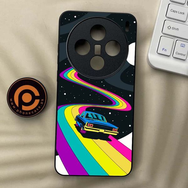 Vivo X200 - Drive To The Moon - Premium Metal  Printed soft Bumper shock Proof Case