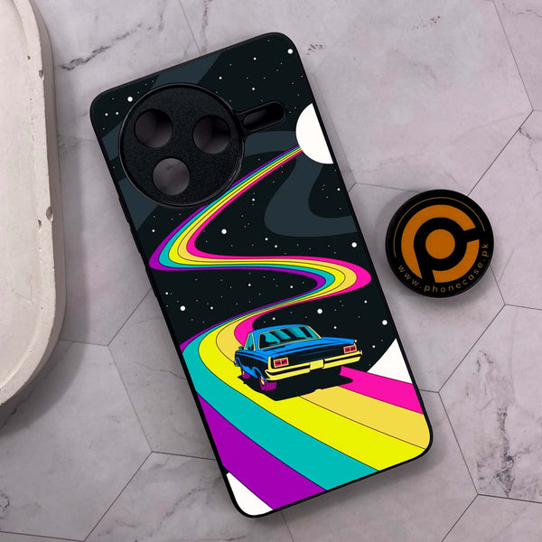 Xiaomi Poco F7 Pro 5G - Drive To The Moon - Premium Metal Printed soft Bumper shock Proof Case