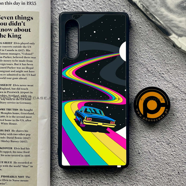 LG G9 - Drive To The Moon - Premium Metal Printed soft Bumper shock Proof Case