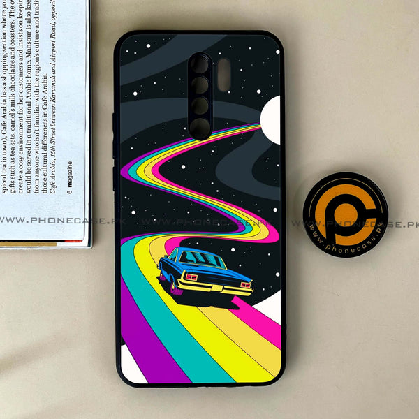 Xiaomi Redmi 9 - Drive To The Moon - Premium Printed Glass soft Bumper Shock Proof Case