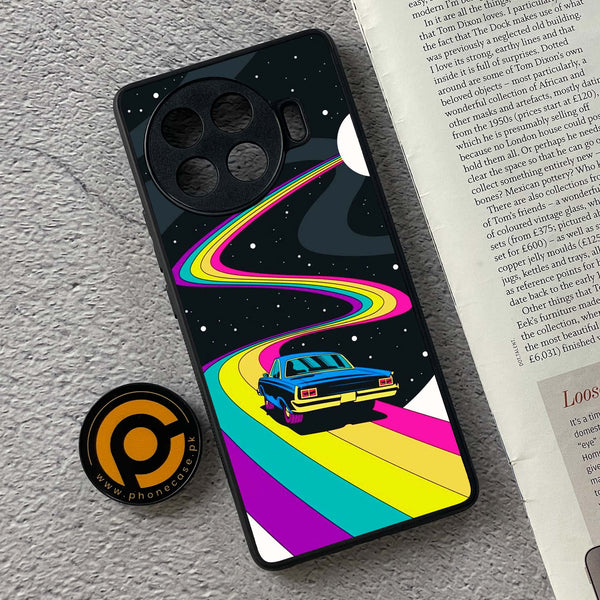 Tecno Spark 20 Pro Plus - Drive To The Moon -  Premium Printed Metal soft Bumper shock Proof Case