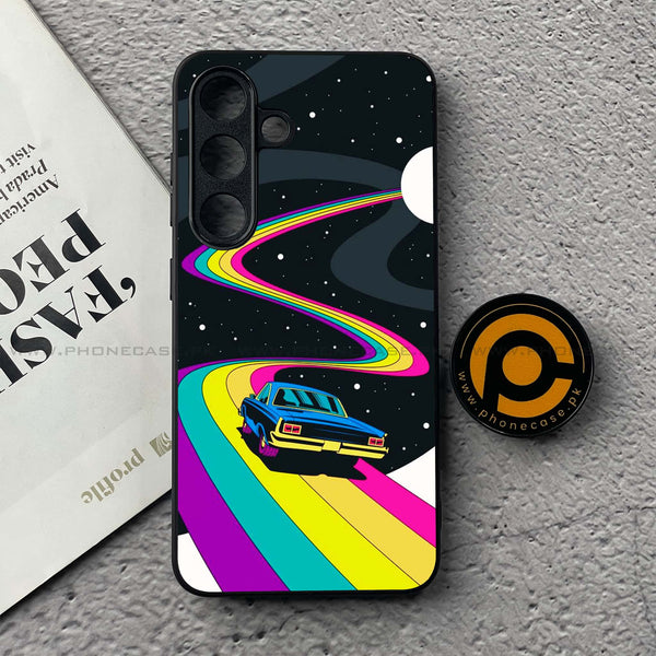 Samsung Galaxy S25 FE - Drive To The Moon - Premium Metal Printed soft Bumper shock Proof Case