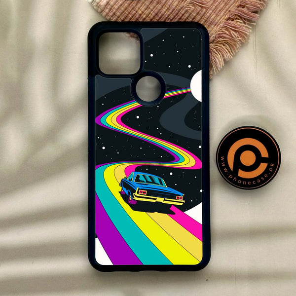 Google Pixel 4a 5G - Drive To The Moon - Premium Metal Printed Soft Bumper Shock Proof Case