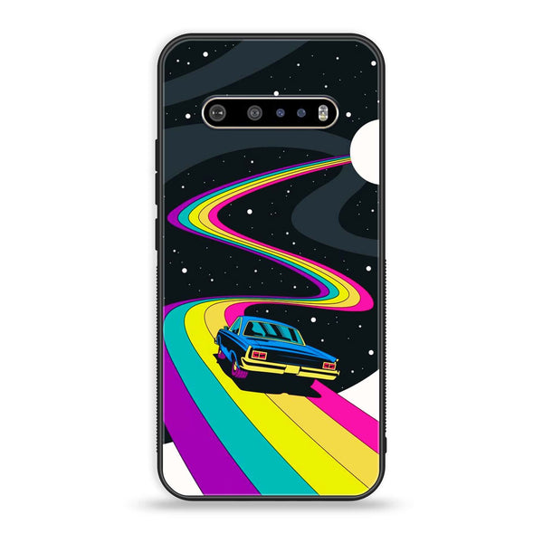 LG V60 - Drive To The Moon - Premium Printed Glass soft Bumper Shock Proof Case