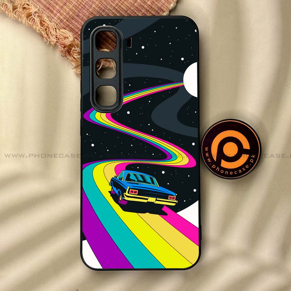 Infinix Hot 60 Pro - Drive To The Moon - Premium Metal Printed soft Bumper shock Proof Case